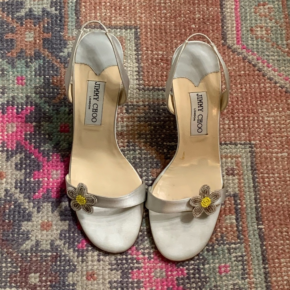 Jimmy Choo beaded daisy sling back